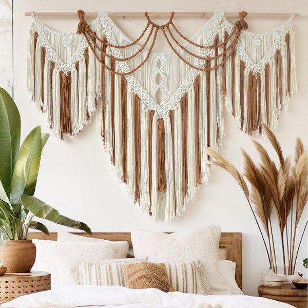 Brown White Geometric Wall Hanging Decor